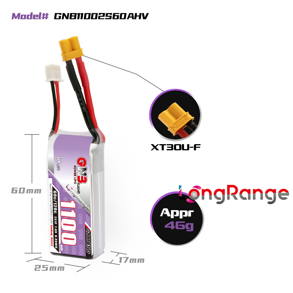 GNB 1100mAh 2S 3S 4S 6S 60C/12 - Drone Gimbal Controller recensie en prijs