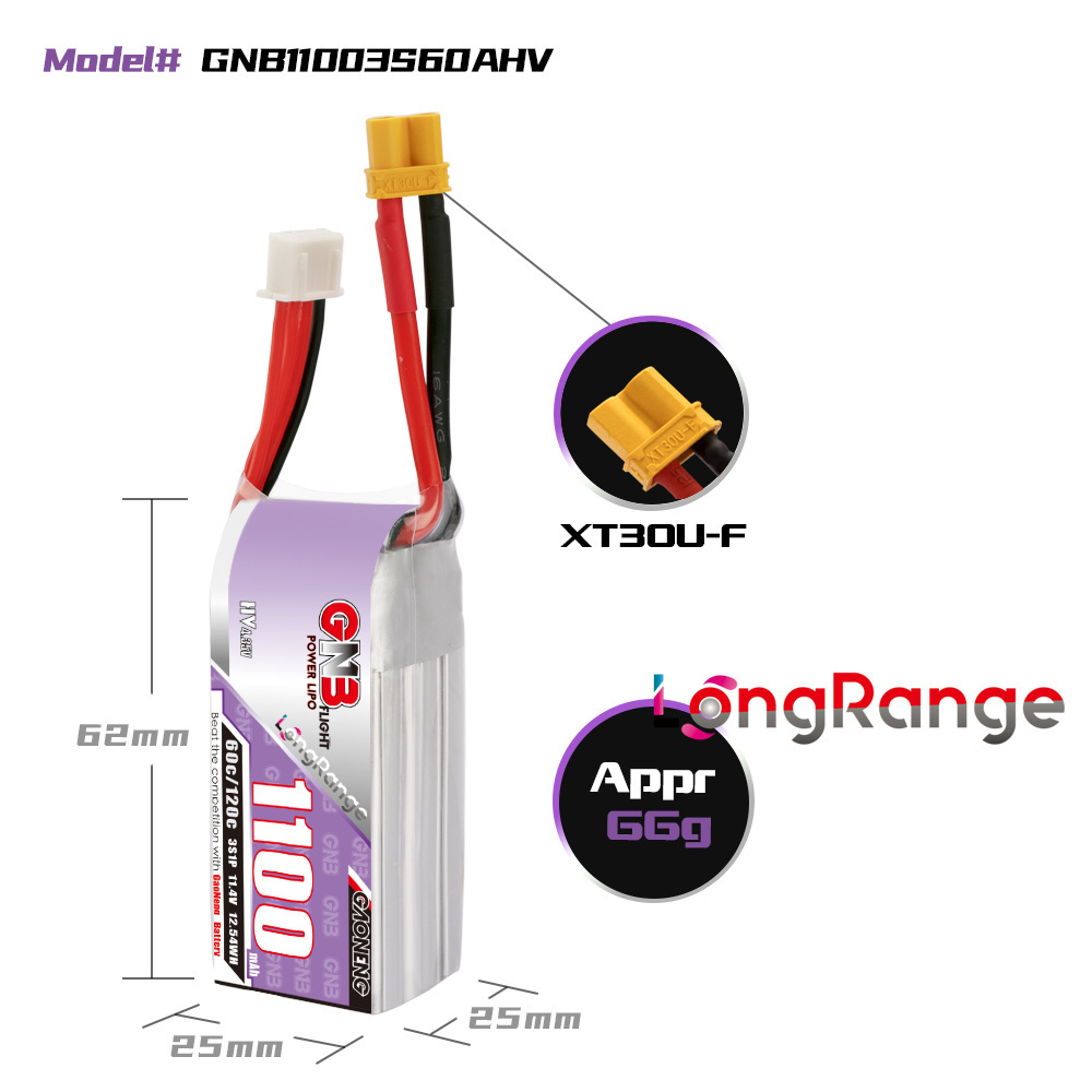 GNB 1100mAh 2S 3S 4S 6S 60C/12 - Drone Gimbal Controller recensie en prijs